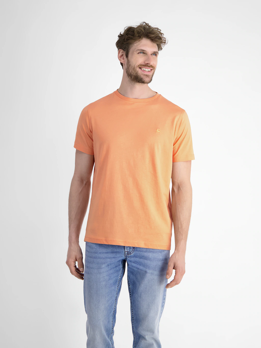 LERROS T-Shirt "LERROS Basic T-Shirt mit Logostitch, unifarben" günstig online kaufen