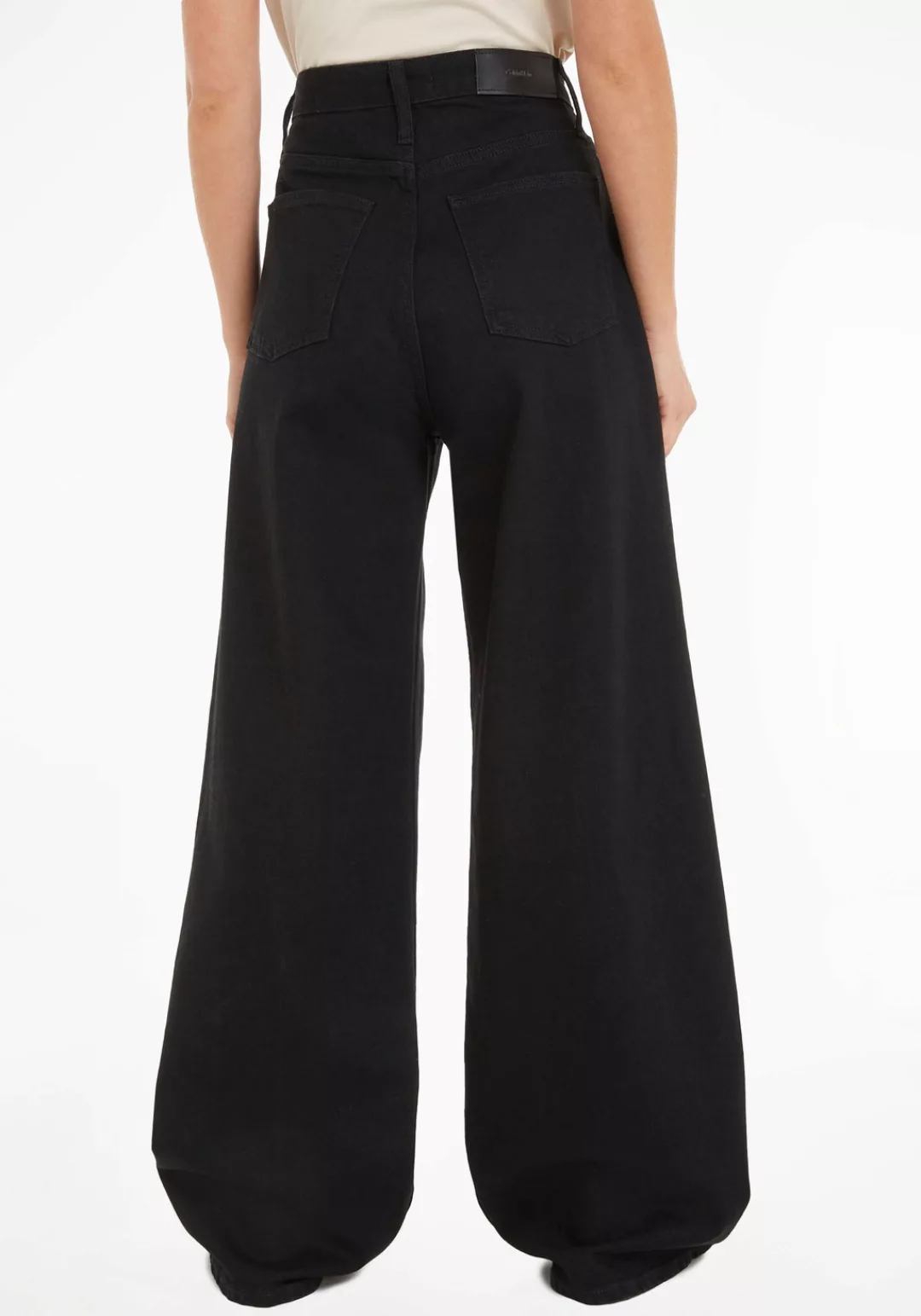 Calvin Klein Weite Jeans HR WIDE - SOFT BLACK günstig online kaufen
