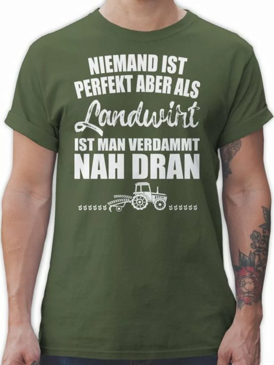 Shirtracer T-Shirt Niemand ist perfekt - Landwirt Landwirt Geschenk Bauer günstig online kaufen