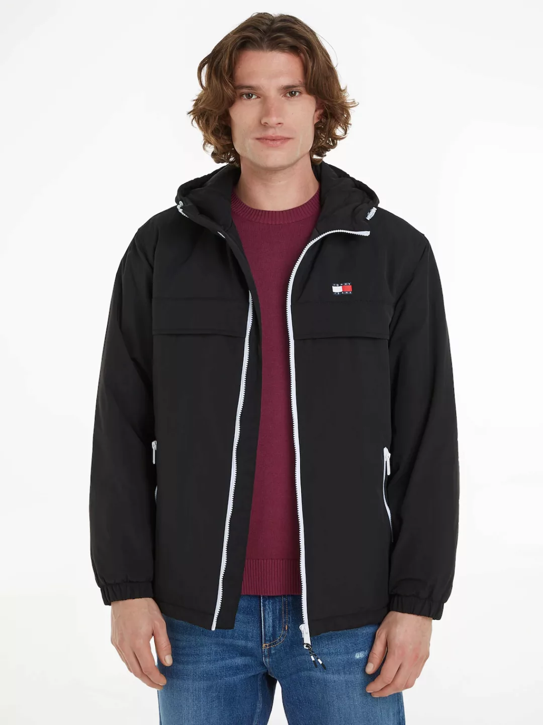 Tommy Jeans Outdoorjacke "TJM PADDED SOLID CHICAGO EXT", mit Kapuze, mit Lo günstig online kaufen