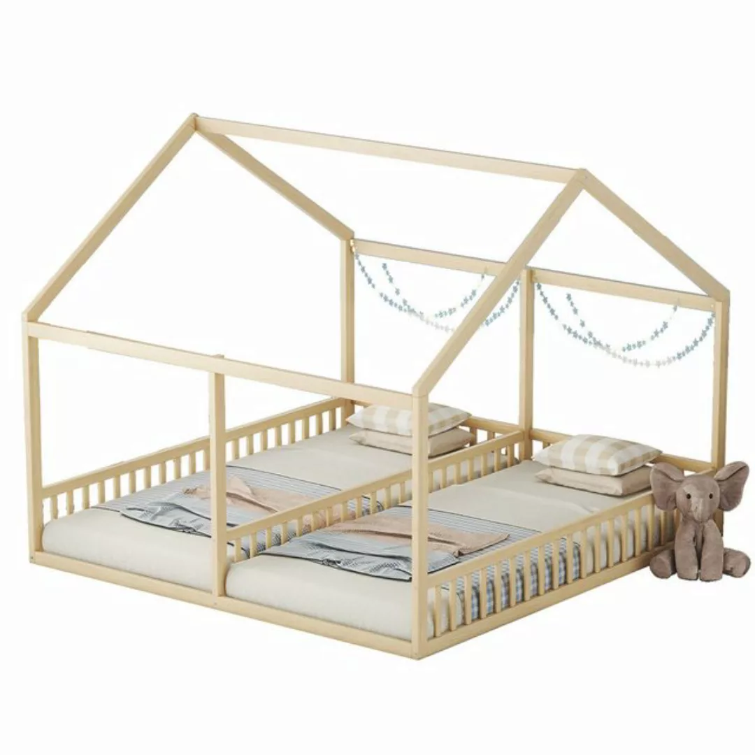 KoDise Kinderbett Bettrahme 90 x 200 Holzbett 2-in-1-Betten Hausbett Kinder günstig online kaufen