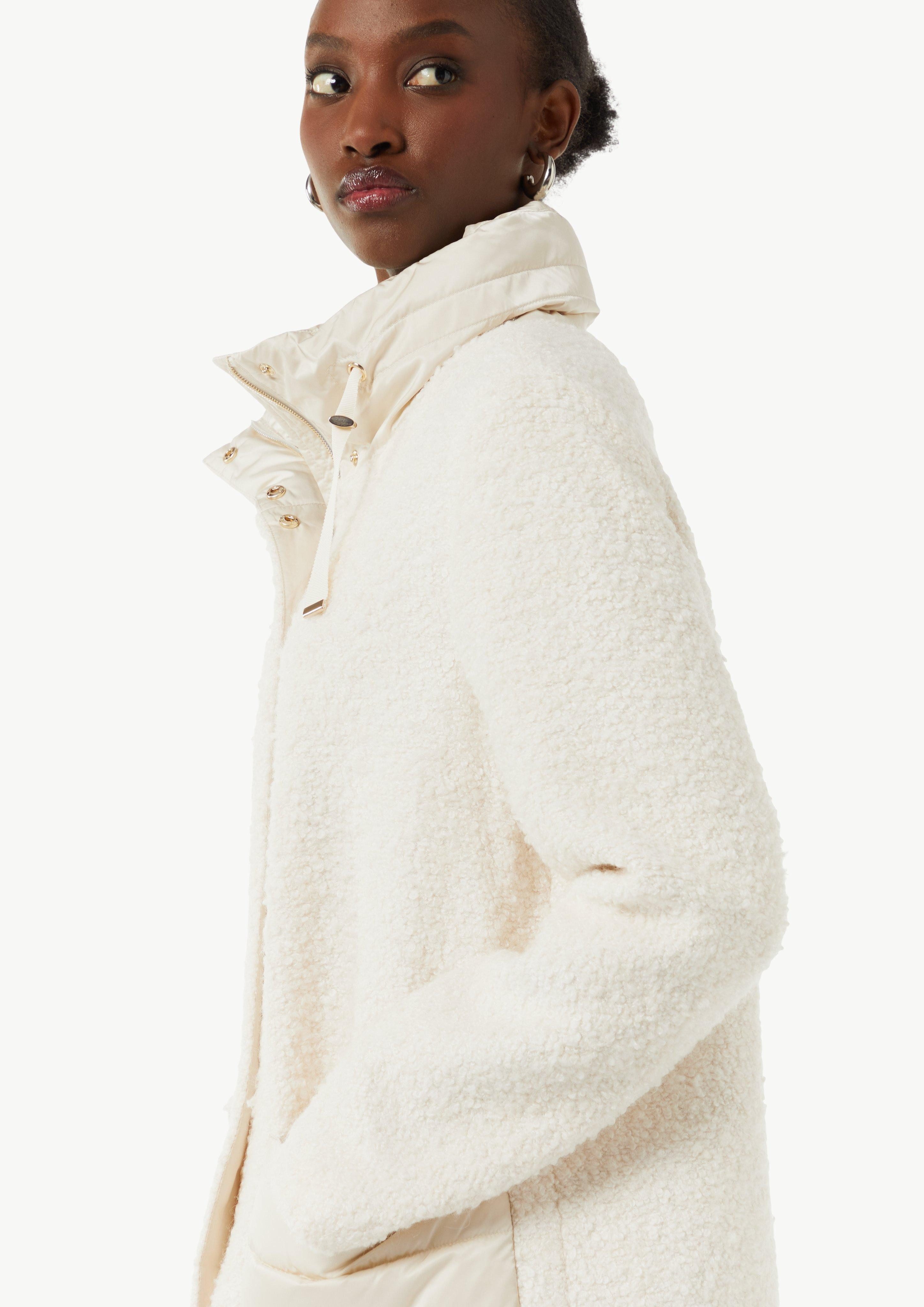 Comma Langmantel Mantel aus Bouclé-Satin-Mix günstig online kaufen