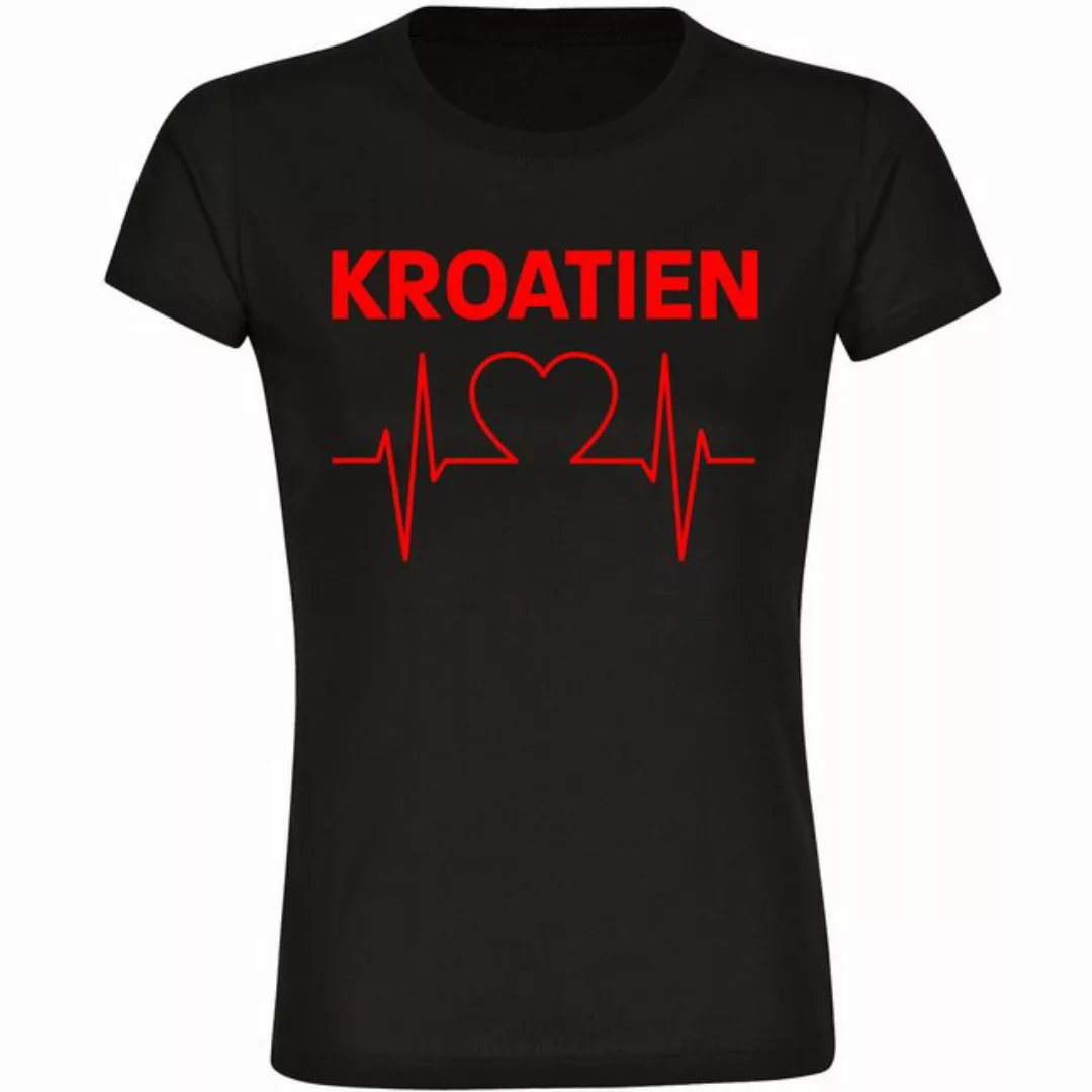 multifanshop T-Shirt Damen Kroatien - Herzschlag - Frauen günstig online kaufen