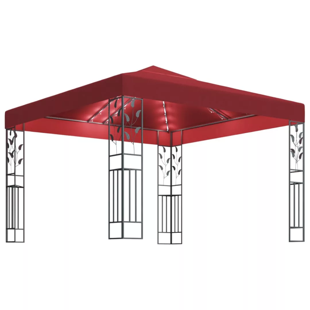 Pavillon Mit Lichterketten 3x3 M Weinrot günstig online kaufen