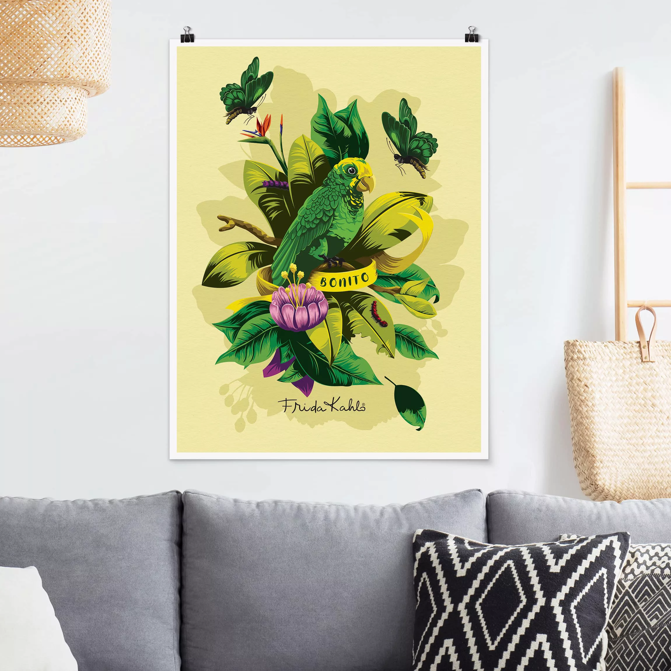 Poster Kunstdruck - Hochformat Frida Kahlo - Bonito günstig online kaufen