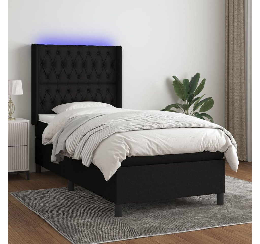 vidaXL Boxspringbett Boxspringbett mit Matratze und LED Stoff (80 x 200 cm, günstig online kaufen