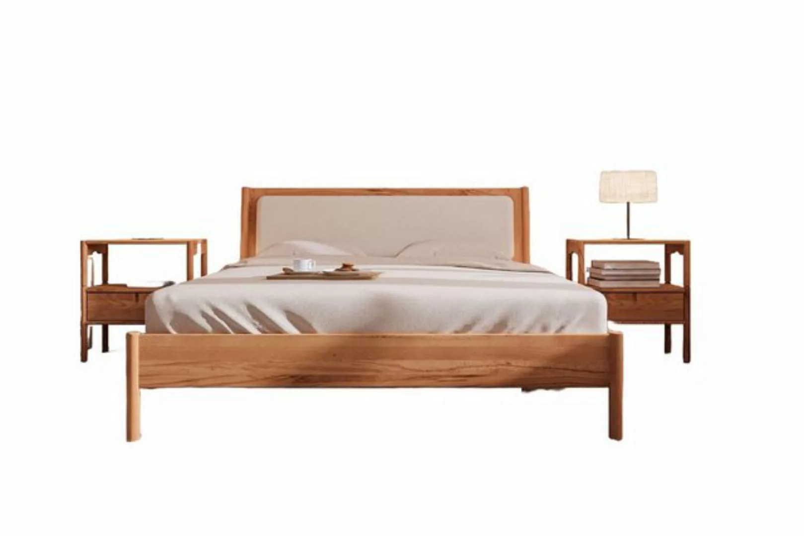 Natur24 Einzelbett Bett Zola 3 Kernbuche 120x200 mit Polsterkopfteil und Ho günstig online kaufen