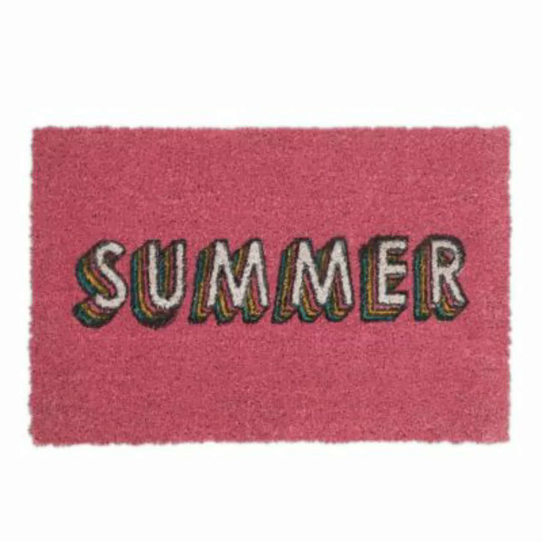 relaxdays Kokos Fußmatte Summer pink/weiß günstig online kaufen