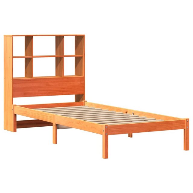 vidaXL Bett Massivholzbett mit Regal ohne Matratze Wachsbraun 90x190 cm günstig online kaufen