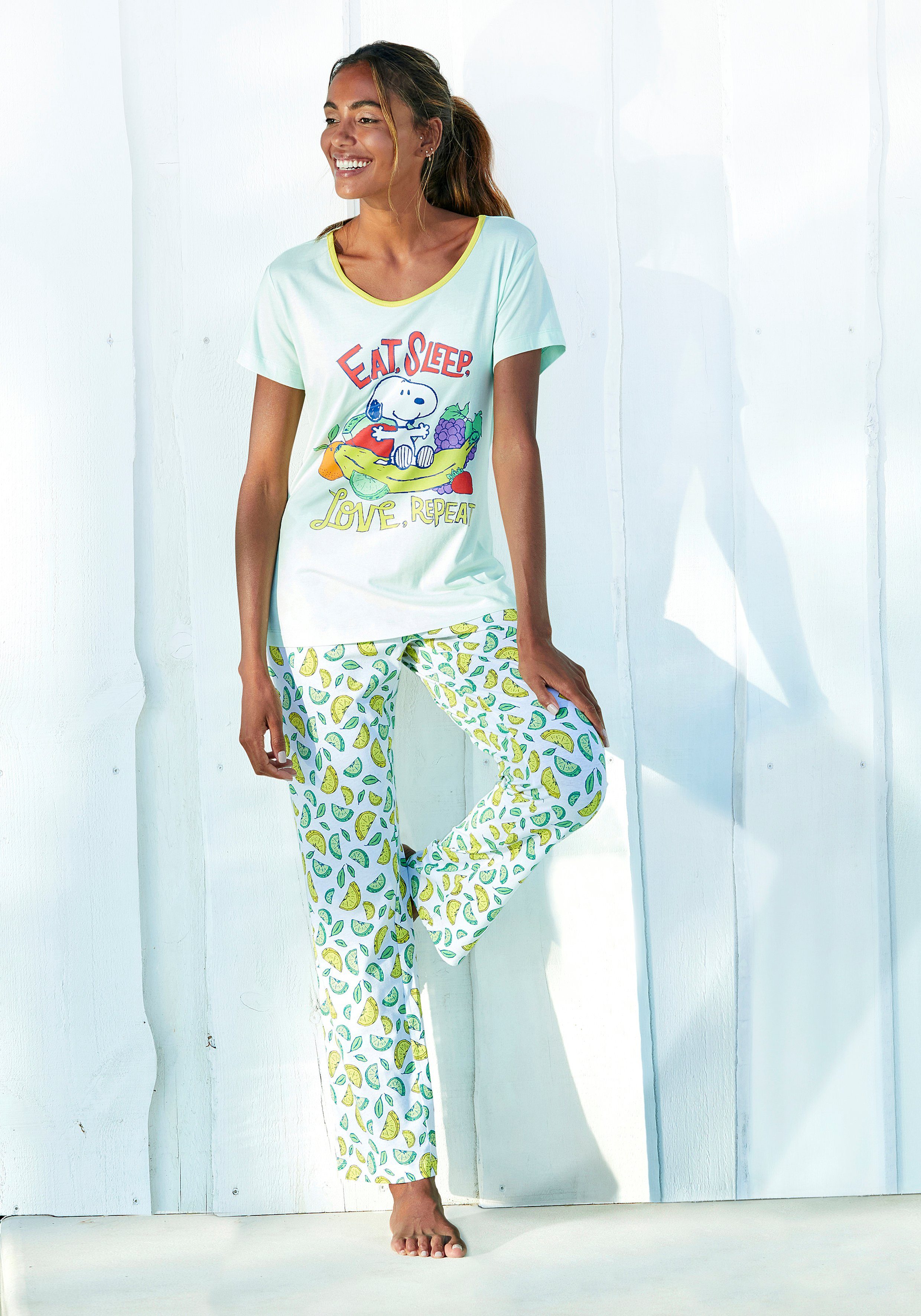 Peanuts Pyjama, (2 tlg.), mit Snoopy-Print günstig online kaufen