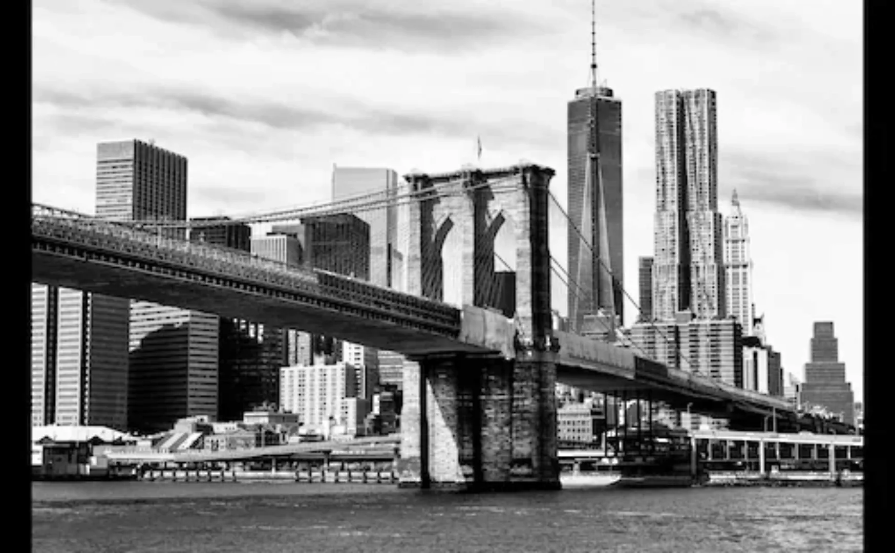 Papermoon Fototapete »Brooklyn Bridge Schwarz & Weiß« günstig online kaufen