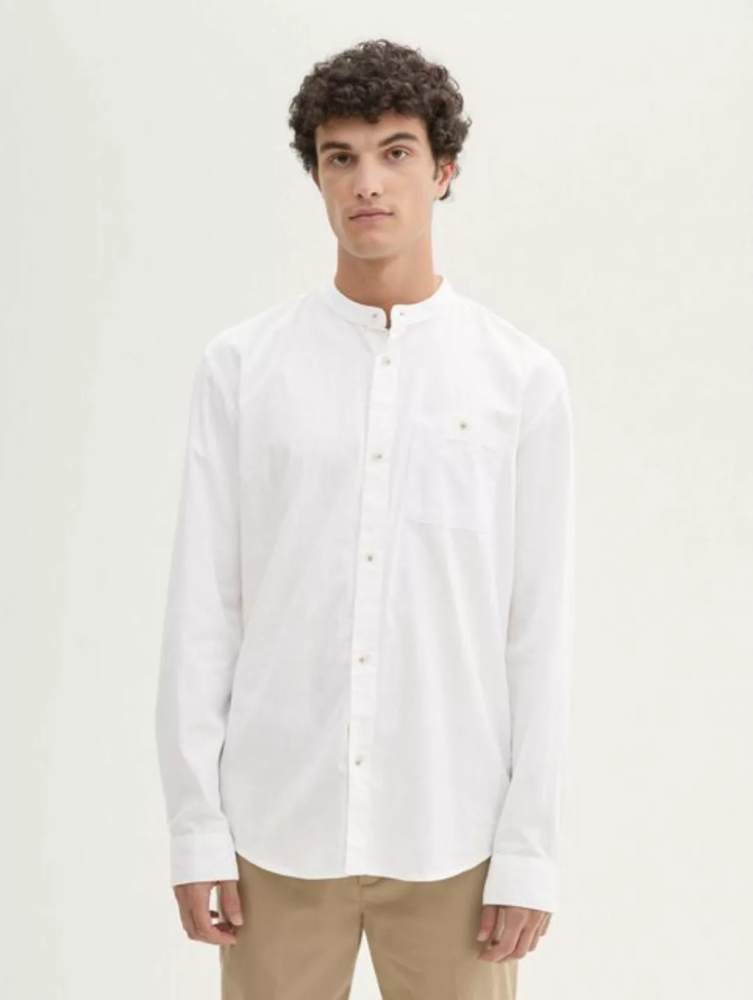 TOM TAILOR Denim Langarmhemd Strukturiertes Hemd mit Brusttasche günstig online kaufen