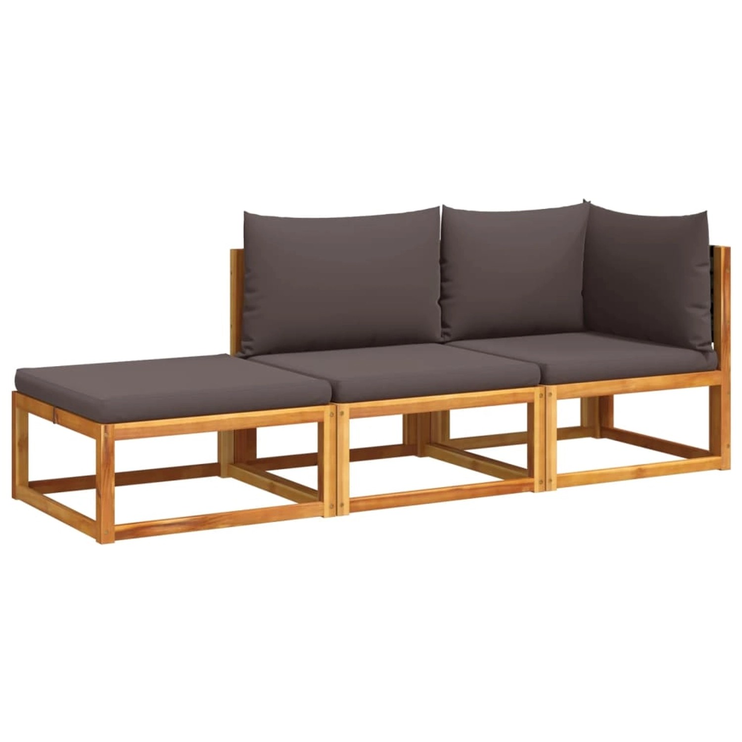 vidaXL 3-Tlg Gartensofa-Set mit Kissen Holz Akazie Rattan 3278913 günstig online kaufen