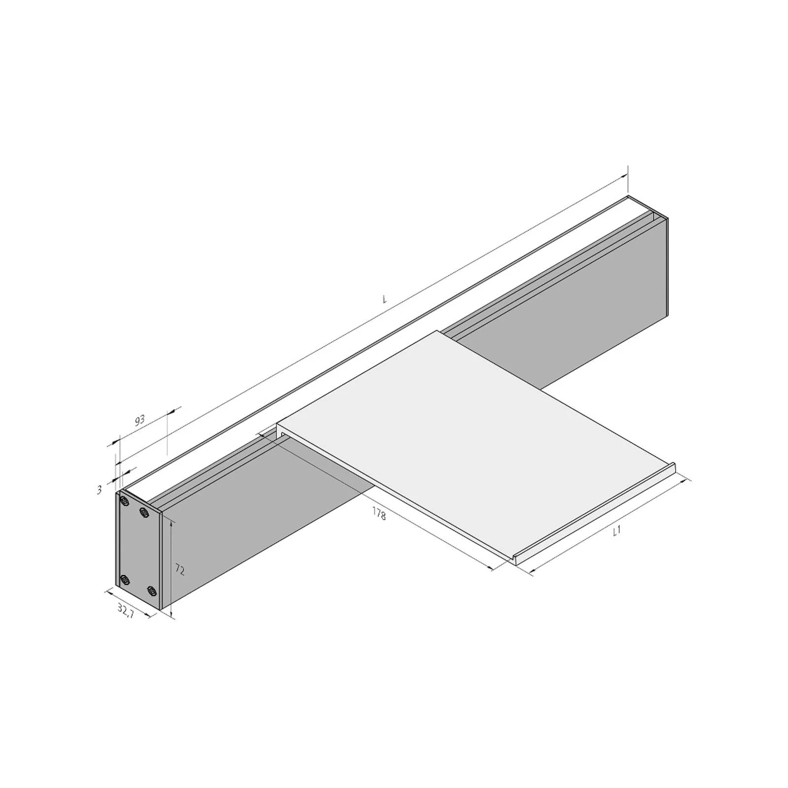 LED-Wandlampe Intero-Line, schwarz, 120 cm, Alu, CCT up/down günstig online kaufen