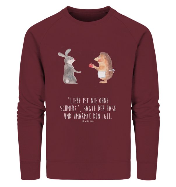 Mr. & Mrs. Panda Longpullover Größe L Hase Igel - Burgundy - Geschenk, Pull günstig online kaufen