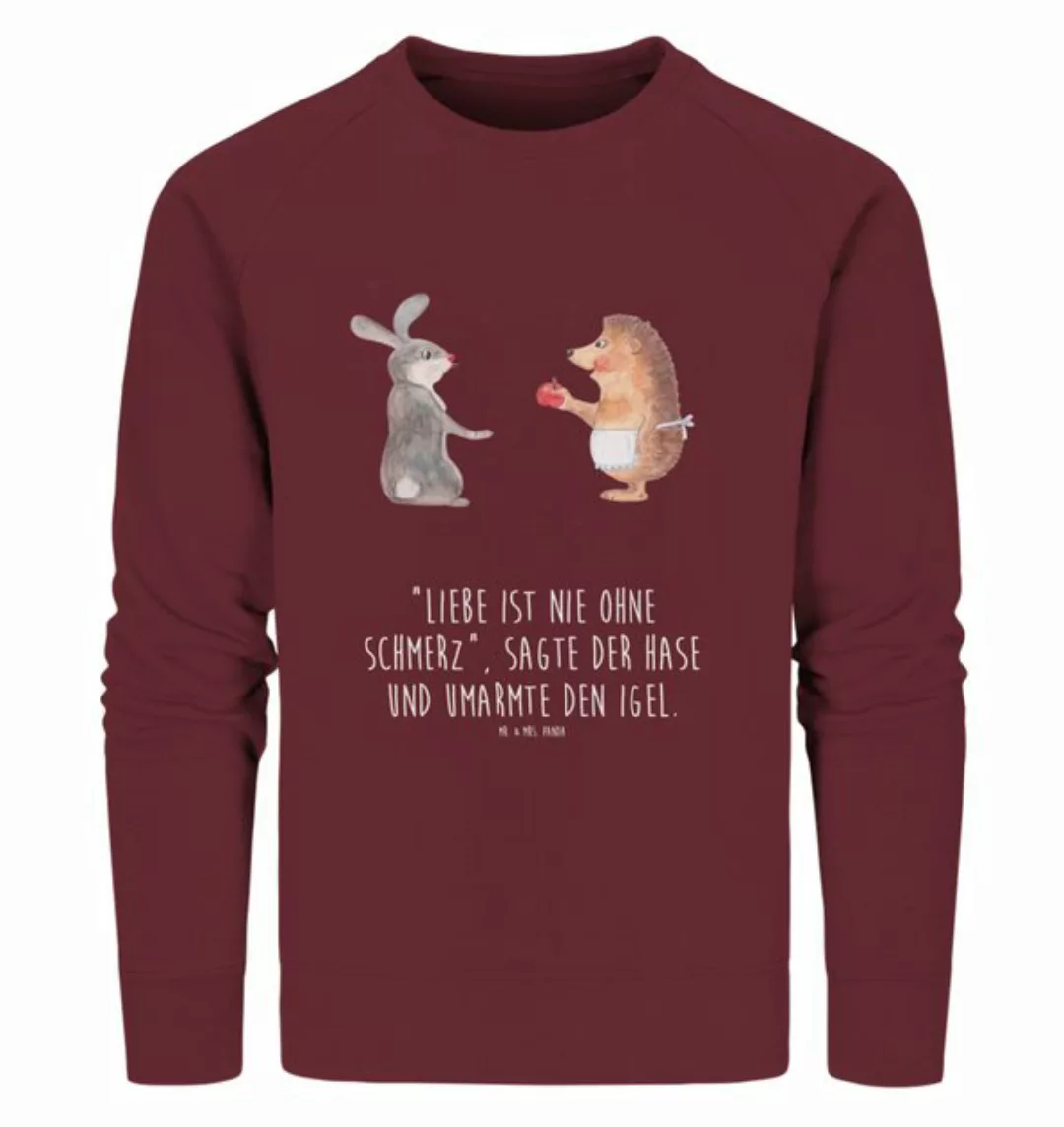 Mr. & Mrs. Panda Longpullover Größe L Hase Igel - Burgundy - Geschenk, Pull günstig online kaufen