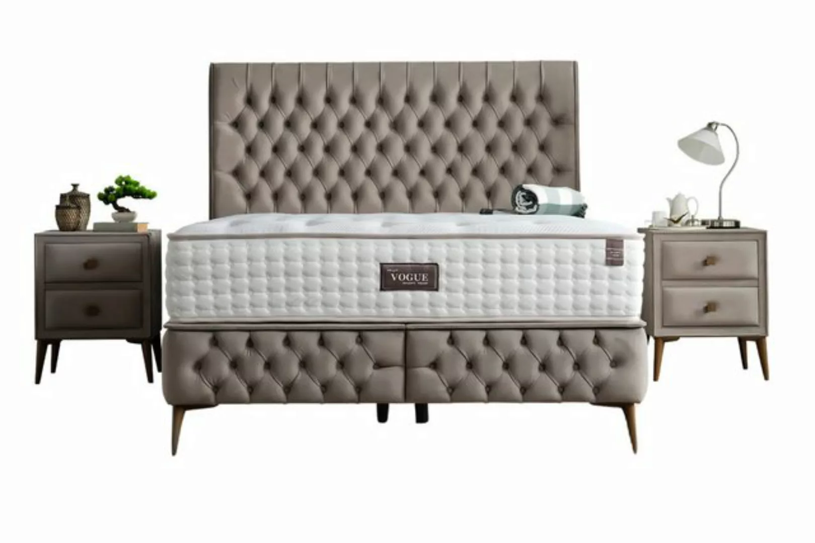 Villa Möbel Boxspringbett Fashion (Bett Set, Bett Set aus Bettkasten, Kopft günstig online kaufen