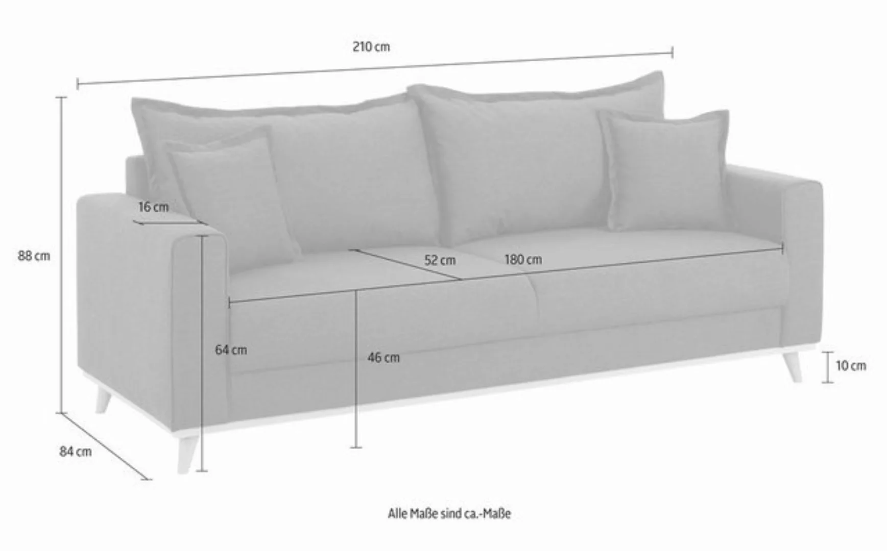 Home affaire 3-Sitzer Edina, auch in Baumwollmix-Bezug, im skandinavischem günstig online kaufen