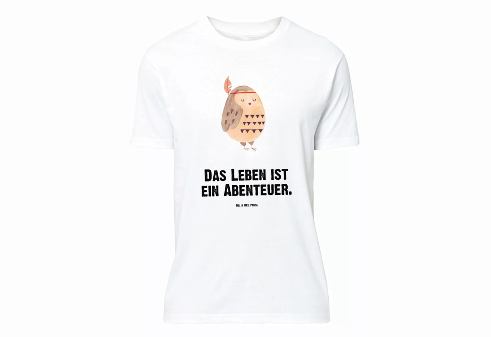 Mr. & Mrs. Panda T-Shirt Eule Federschmuck - Weiß - Geschenk, Lustiges T-Sh günstig online kaufen