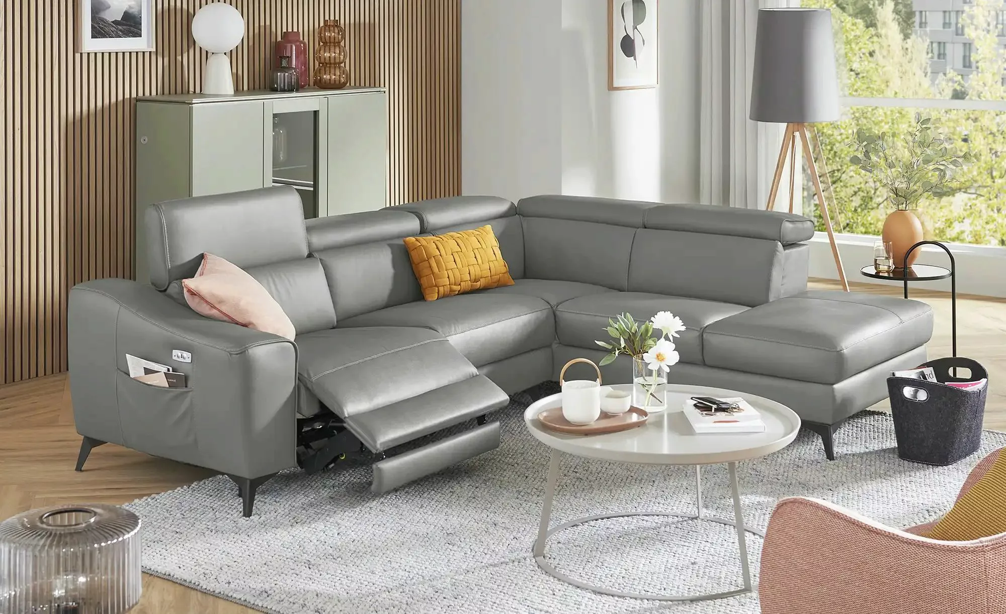 uno Ecksofa mit elektrischer Relaxfunktion Art ¦ grau ¦ Maße (cm): B: 271 H günstig online kaufen