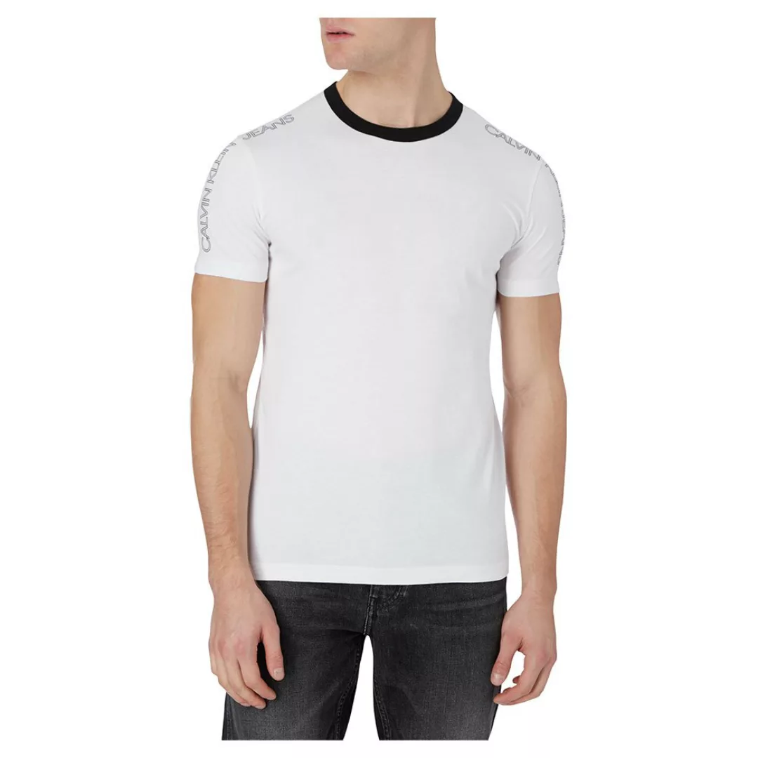 Calvin Klein Jeans Outline Logo Shoulder Kurzärmeliges T-shirt XL Bright Wh günstig online kaufen