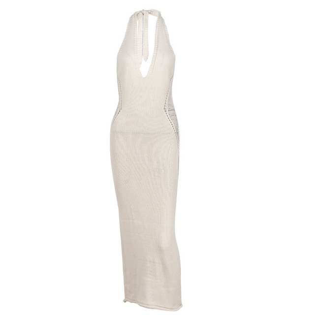 KIKI Abendkleid Sexy ausgeschnittenes Strickkleid mit V-Ausschnitt für Frau günstig online kaufen