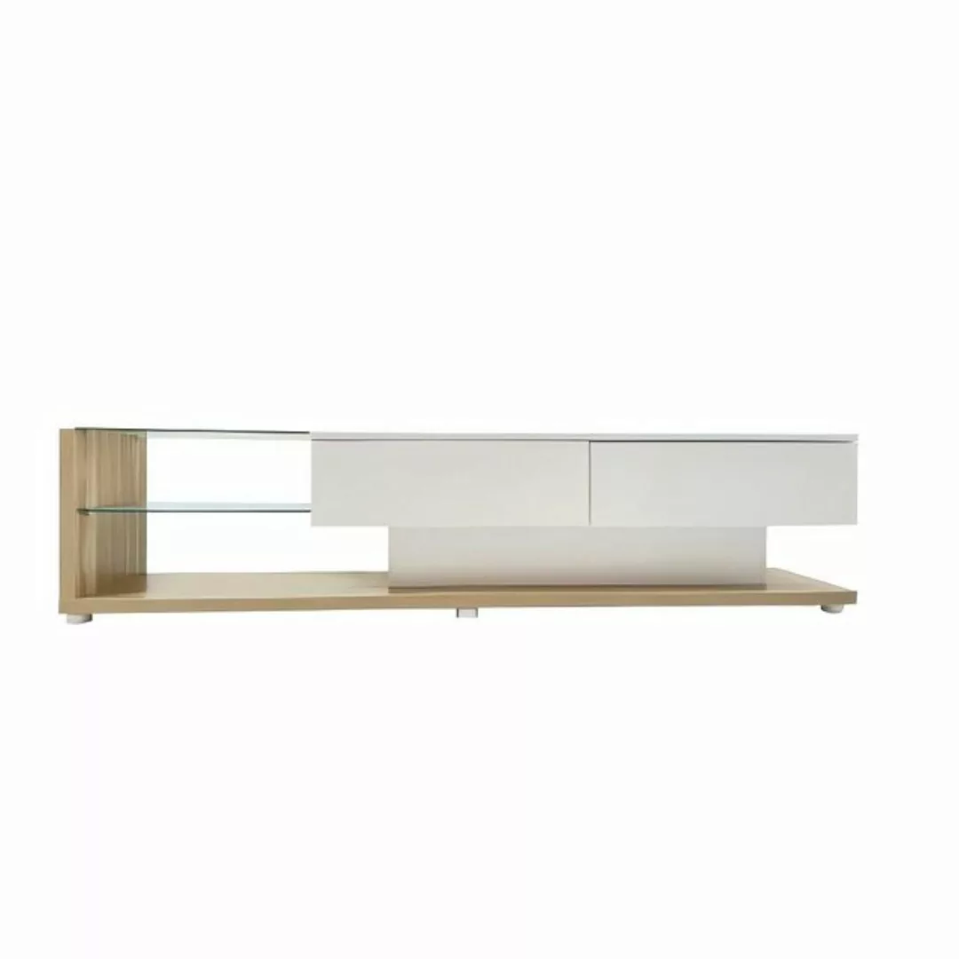 LIFEISLE TV-Schrank niedrige Paneele, Glastrennwände und variable LED-Beleu günstig online kaufen