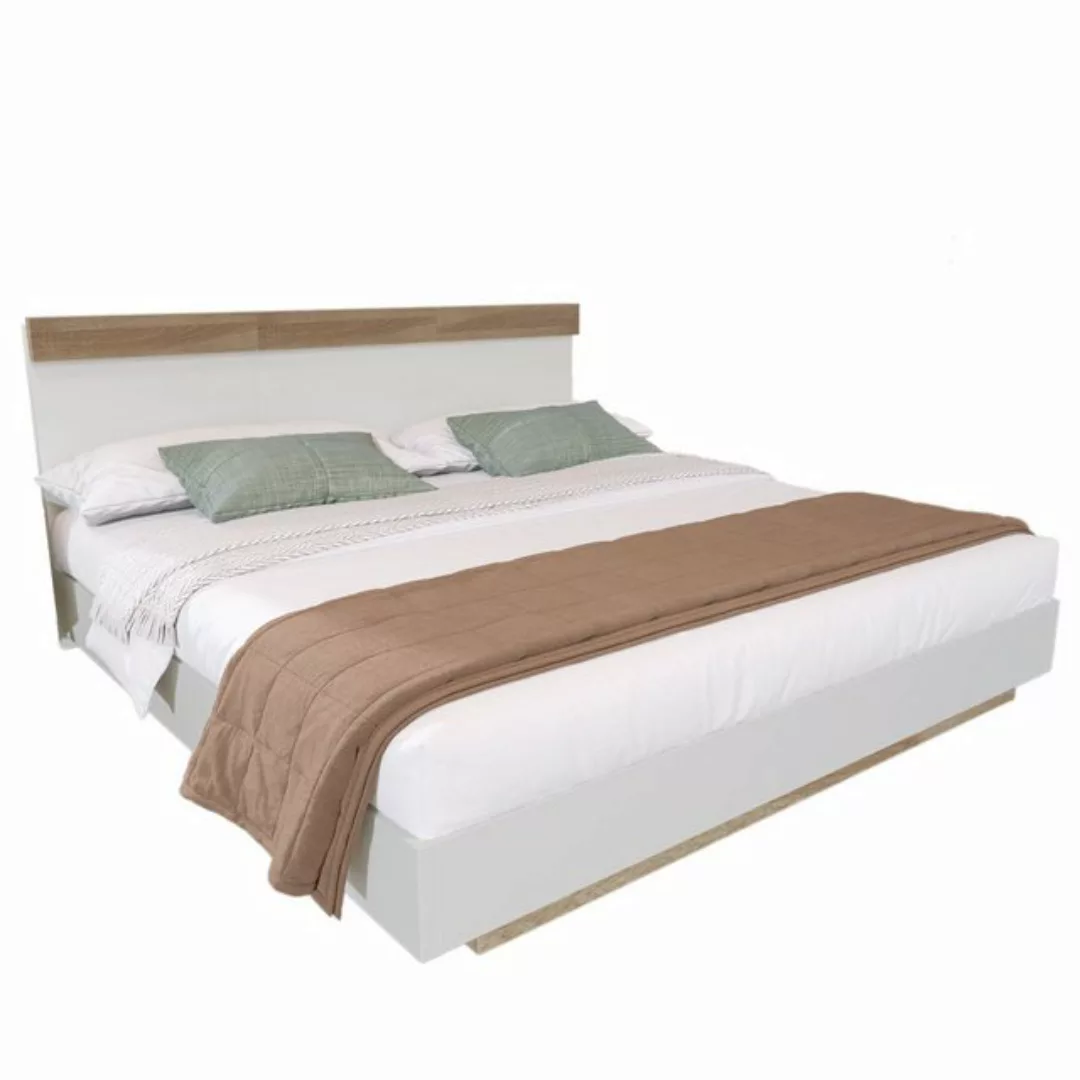 DOPWii Holzbett Doppelbett,Holzbett Schwebebett,Flachbett mit Kopfteil,Bett günstig online kaufen