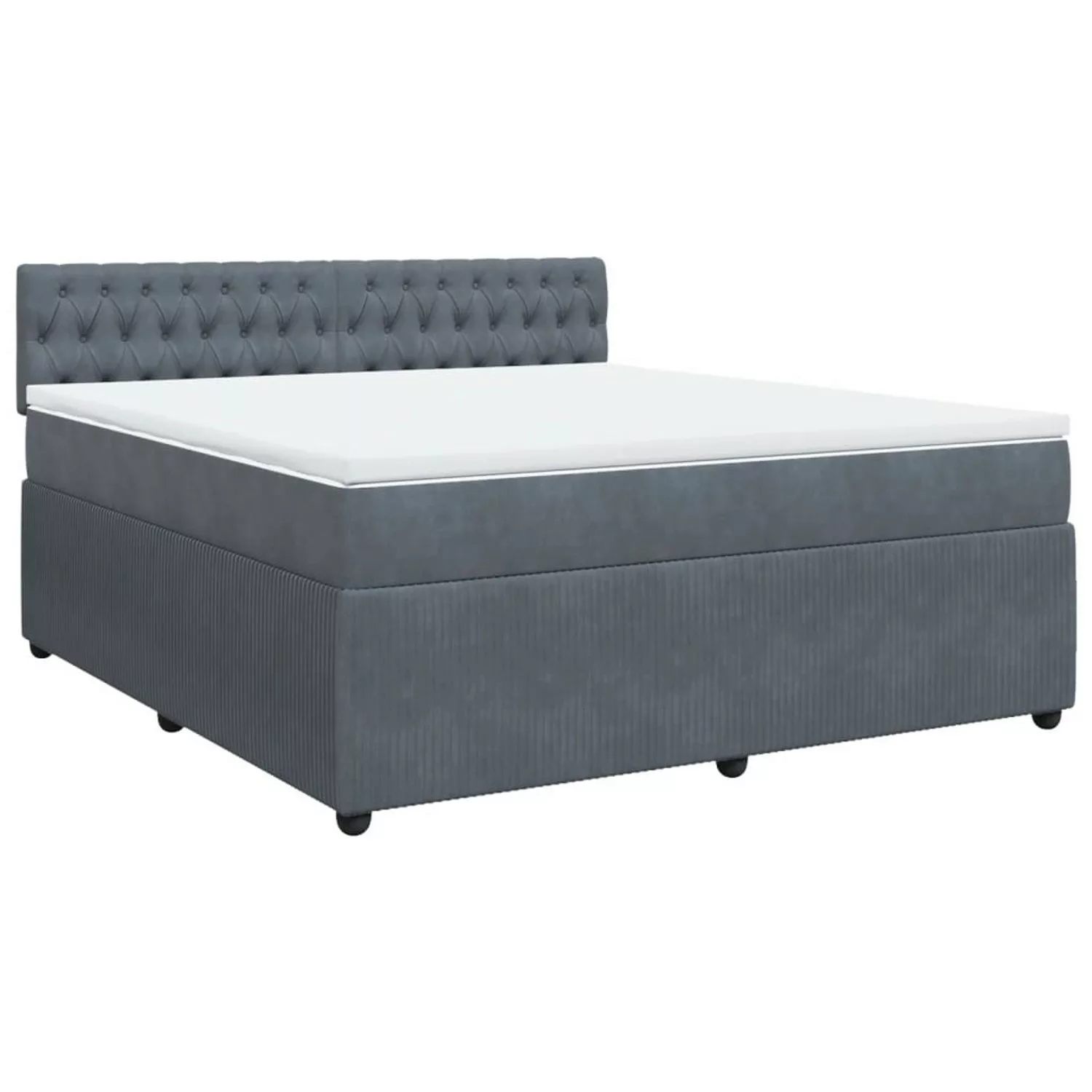 vidaXL Boxspringbett mit Matratze Dunkelgrau 180x200 cm Samt2100333 günstig online kaufen