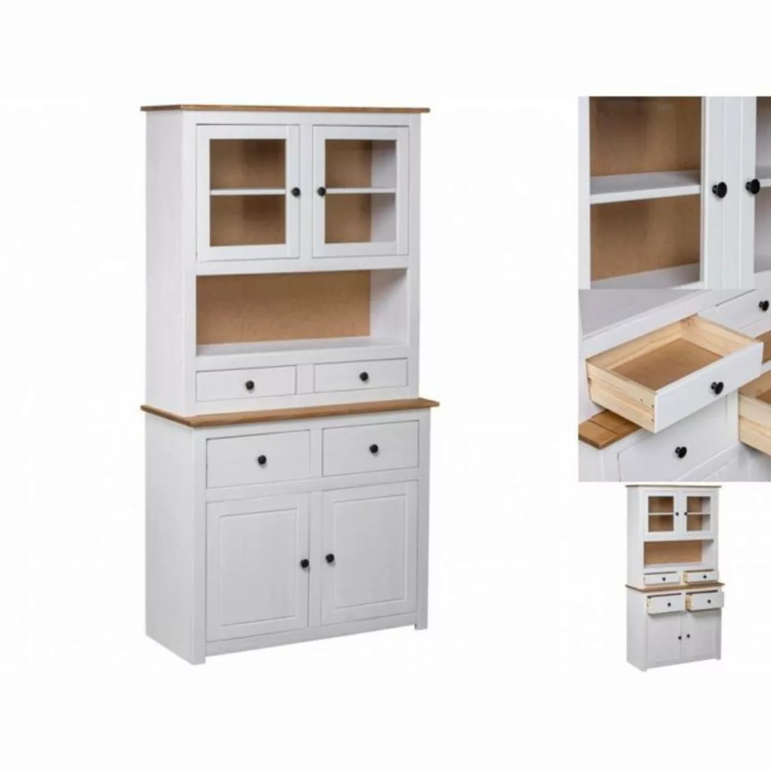 vidaXL Küchenbuffet Highboard Weiß 93x40,5x180 cm Kiefernholz Panama (1-St) günstig online kaufen