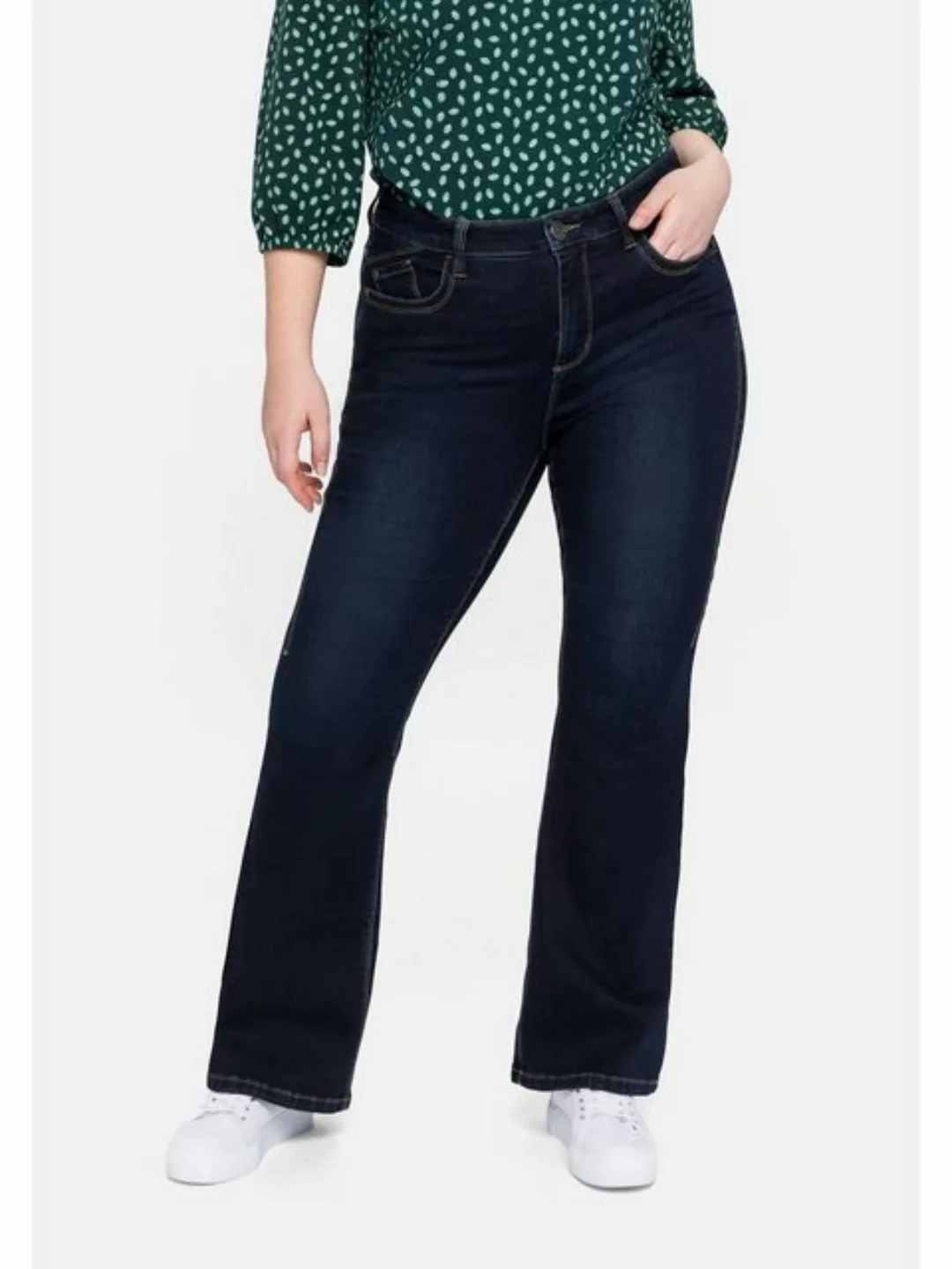 Sheego Bootcut-Jeans Große Größen in cleaner Waschung günstig online kaufen