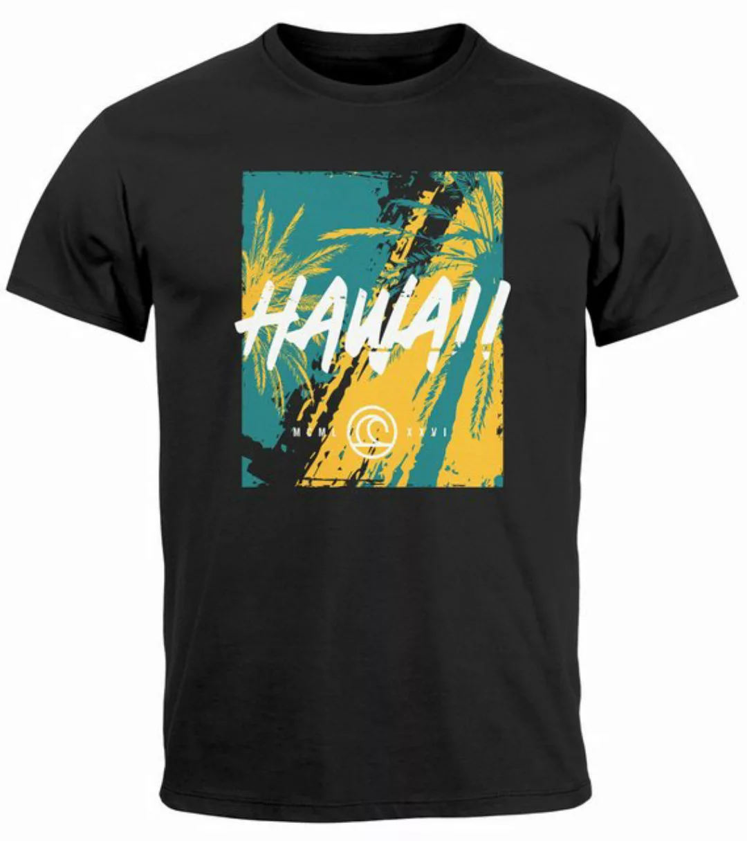 Neverless Print-Shirt Herren T-Shirt Hawaii Surfing Palmen Aufdruck Sommer günstig online kaufen