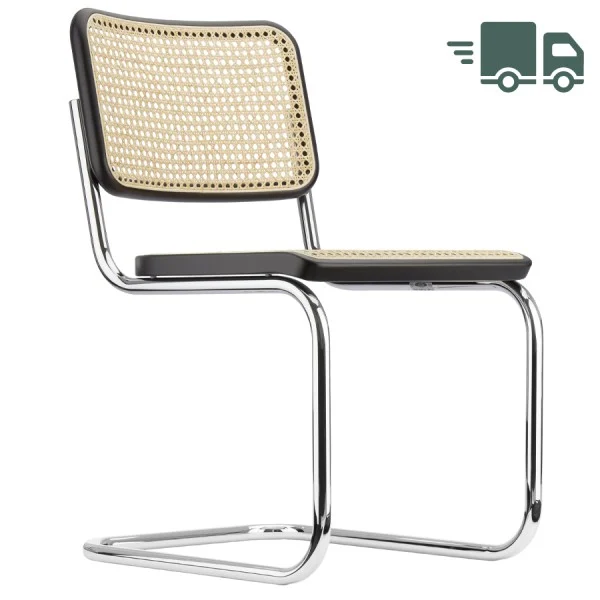 THONET S 32 V | Buche schwarz gebeizt | Stahlrohr-Freischwinger | Gestell v günstig online kaufen