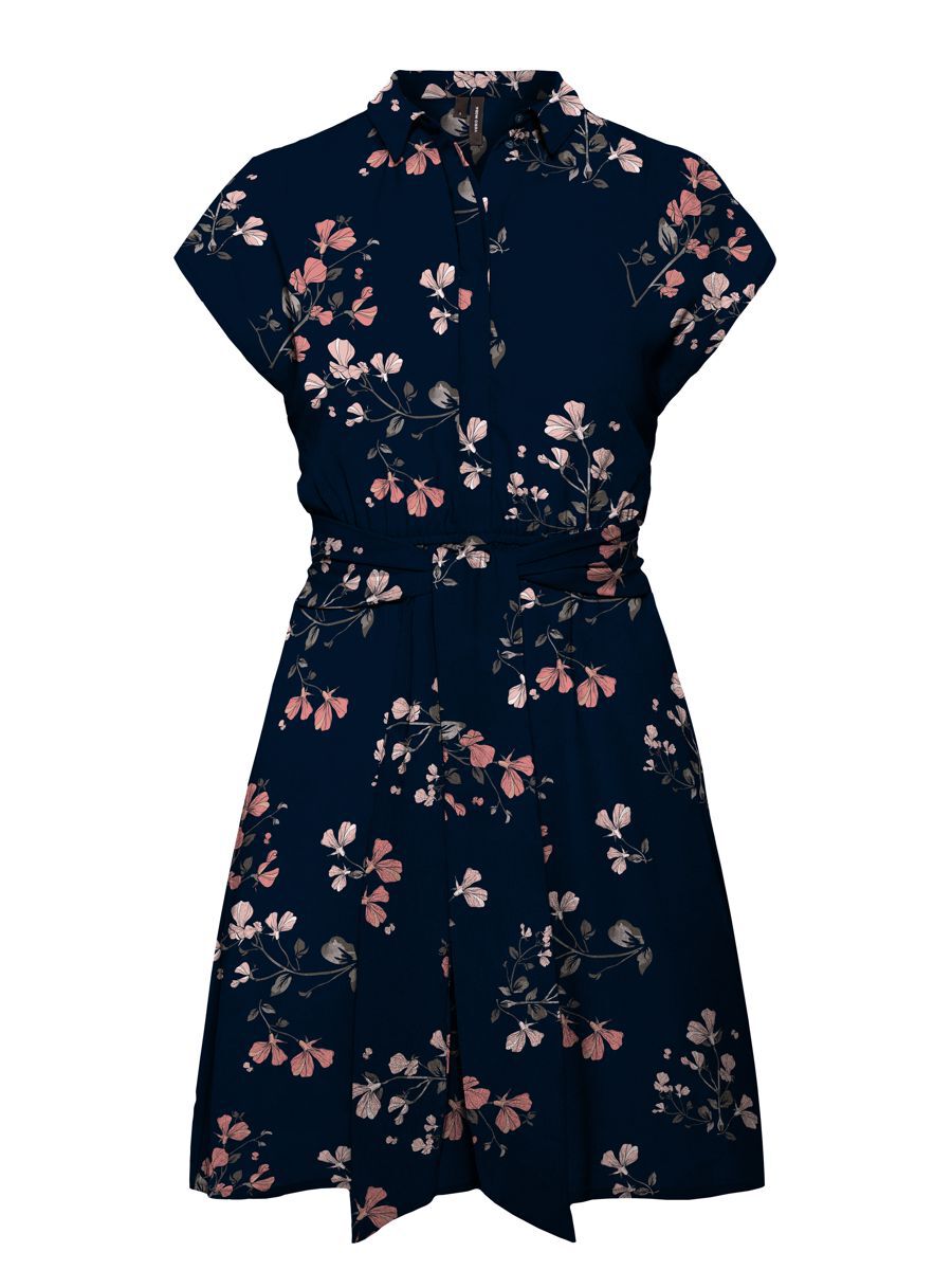 VERO MODA Kurzärmeliges Kleid Damen Blau günstig online kaufen