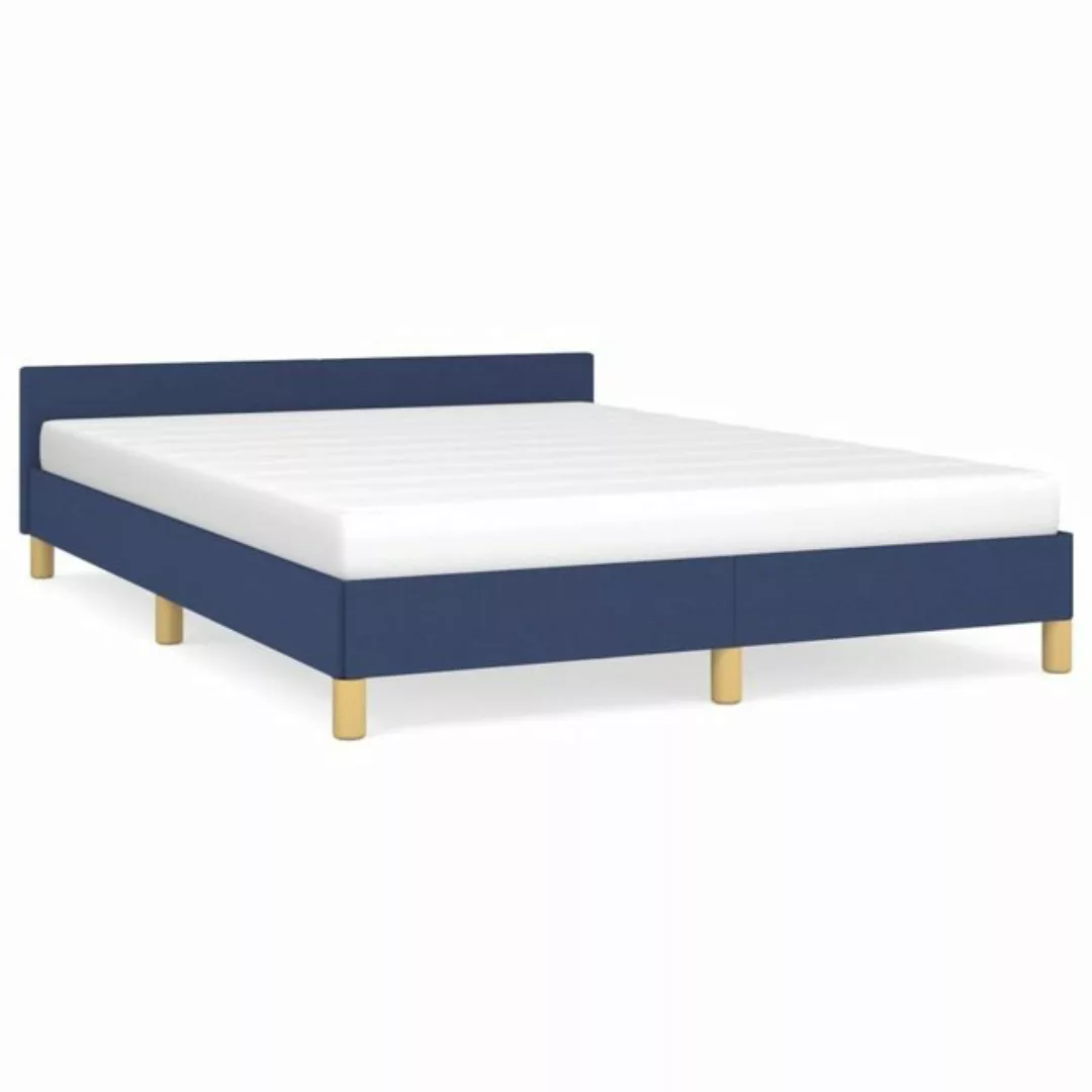 furnicato Bett Bettgestell mit Kopfteil Blau 140x190 cm Stoff günstig online kaufen
