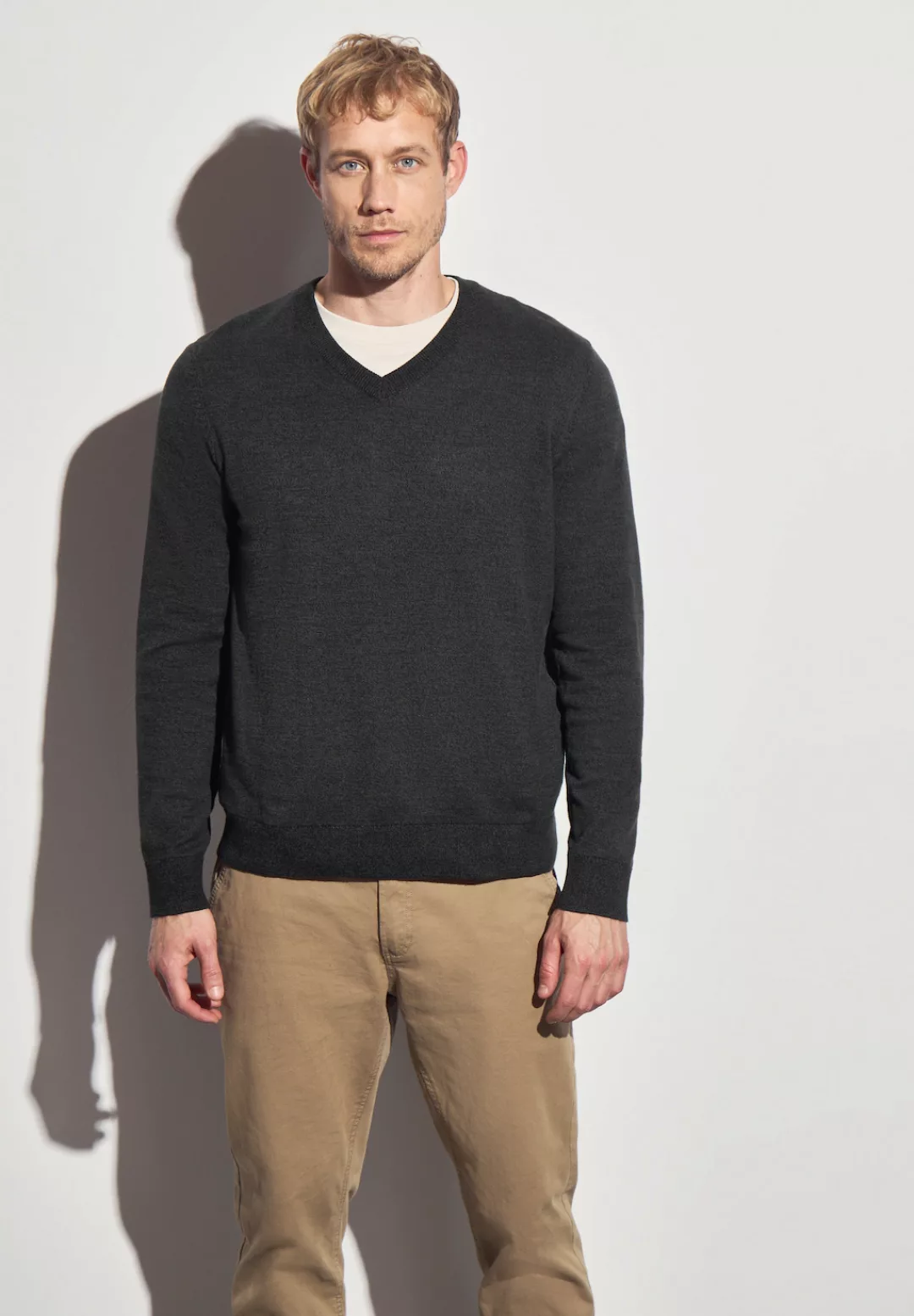 STREET ONE MEN Strickpullover, aus reiner Baumwolle günstig online kaufen