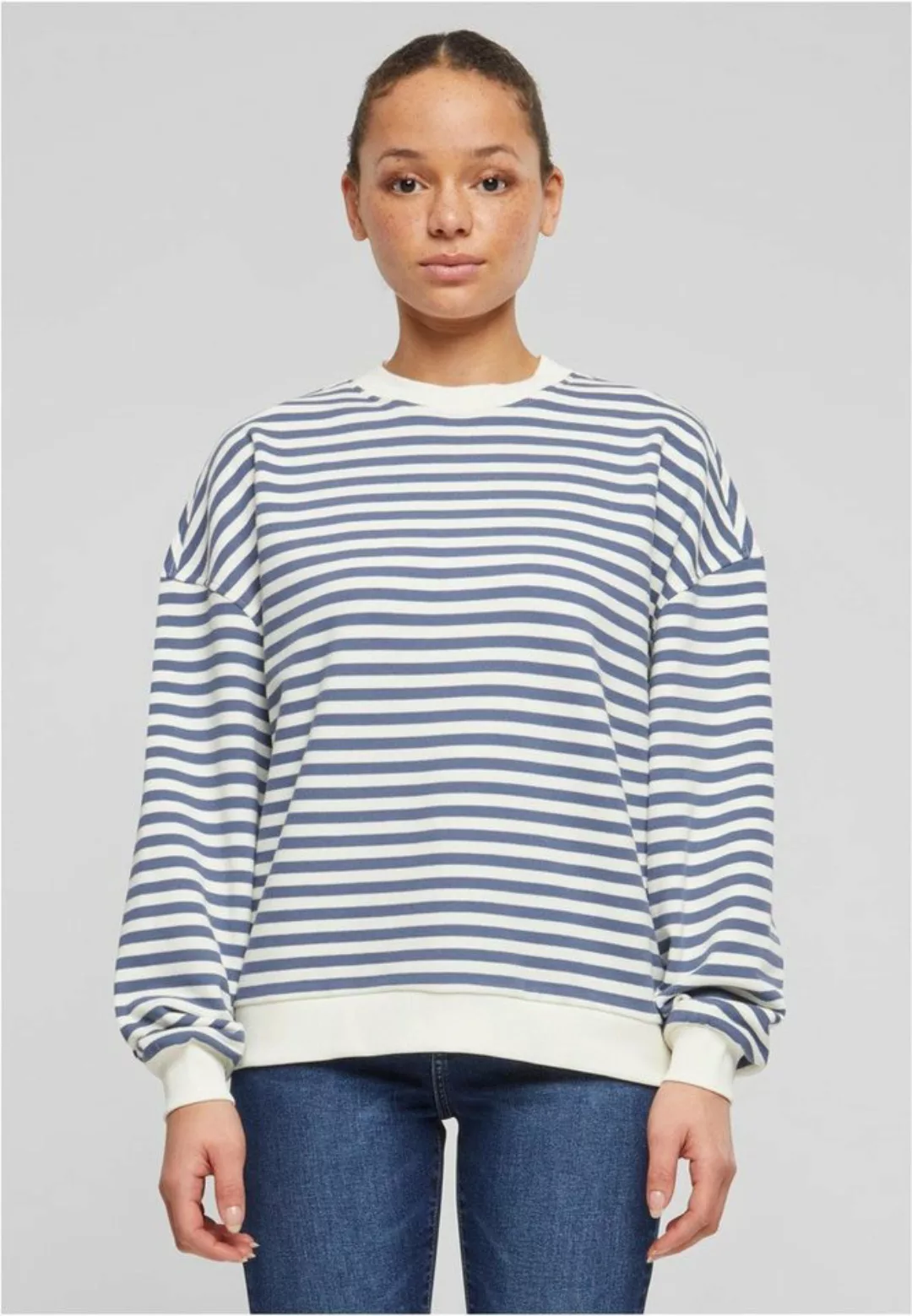 URBAN CLASSICS Rundhalspullover Ladies Oversized Striped Crewneck günstig online kaufen