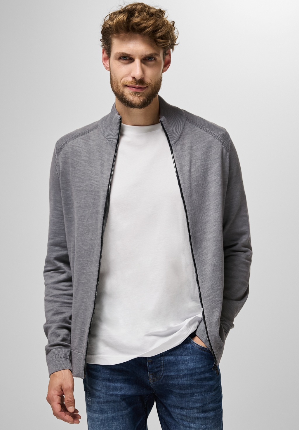 STREET ONE MEN Strickjacke, aus reiner Baumwolle günstig online kaufen