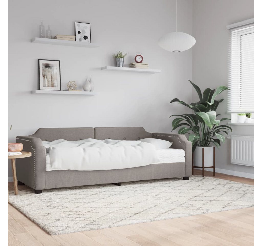 vidaXL Gästebett Gästebett Tagesbett mit Matratze Taupe 90x200 cm Stoff Bet günstig online kaufen