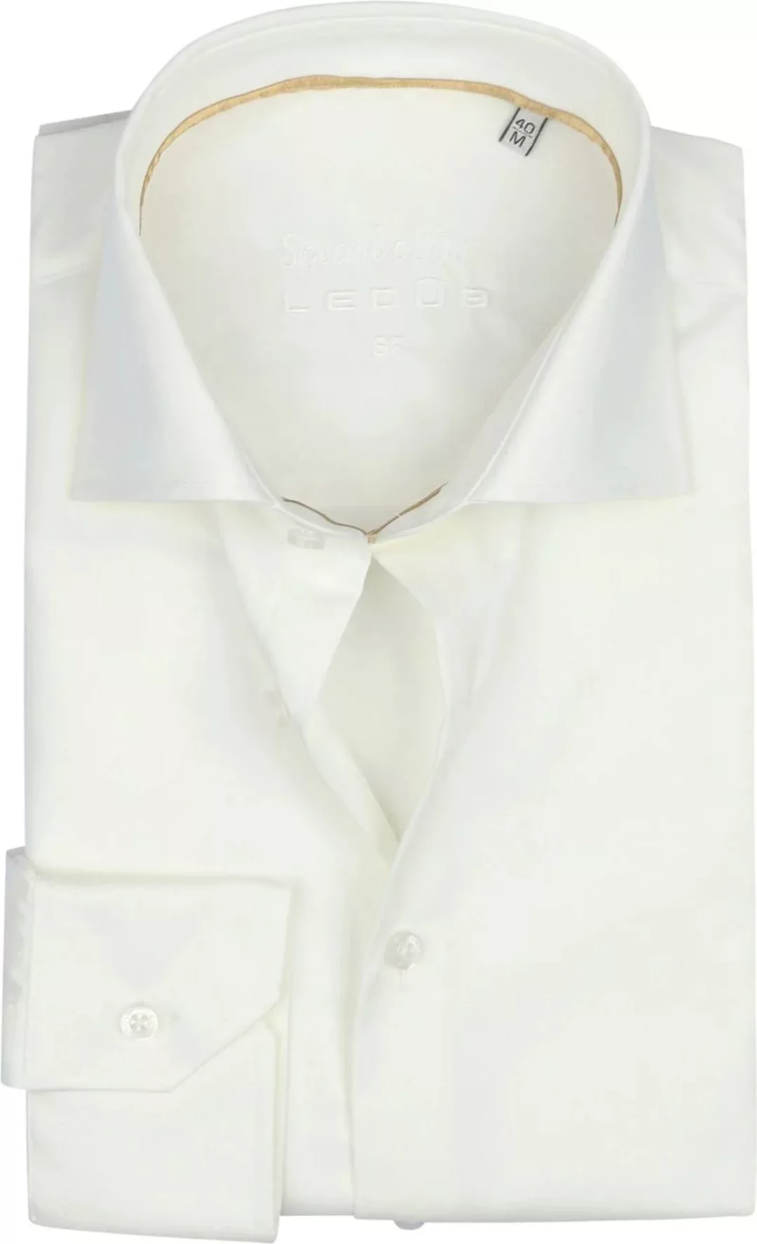Ledub Hochzeitshemd Slimfit Off-White - Größe 44 günstig online kaufen