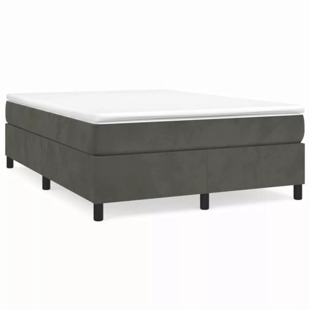 furnicato Bett Boxspringbett mit Matratze Dunkelgrau 140x190 cm Samt günstig online kaufen