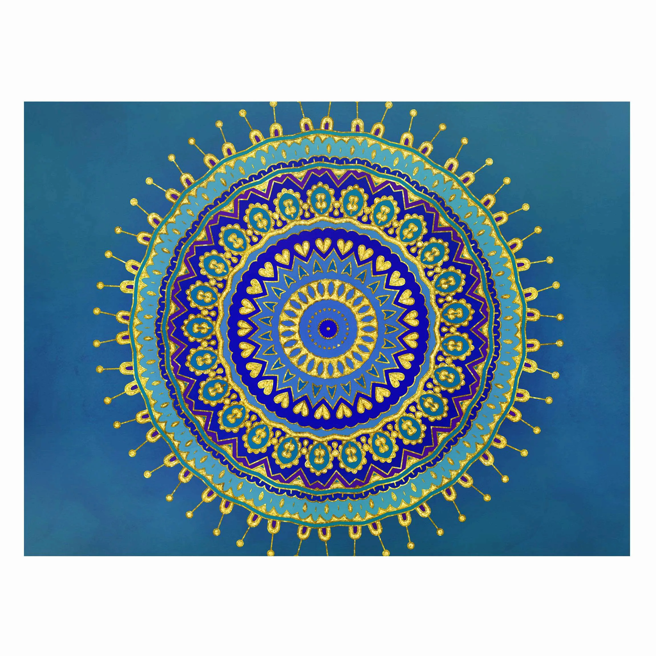 Magnettafel Mandala Blau Gold günstig online kaufen