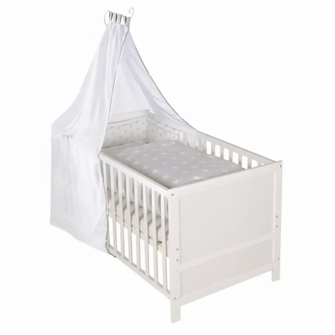 roba Komplettbett "Kinderbettset, Sterne grau, 70x140 cm", (5 tlg.), mit La günstig online kaufen