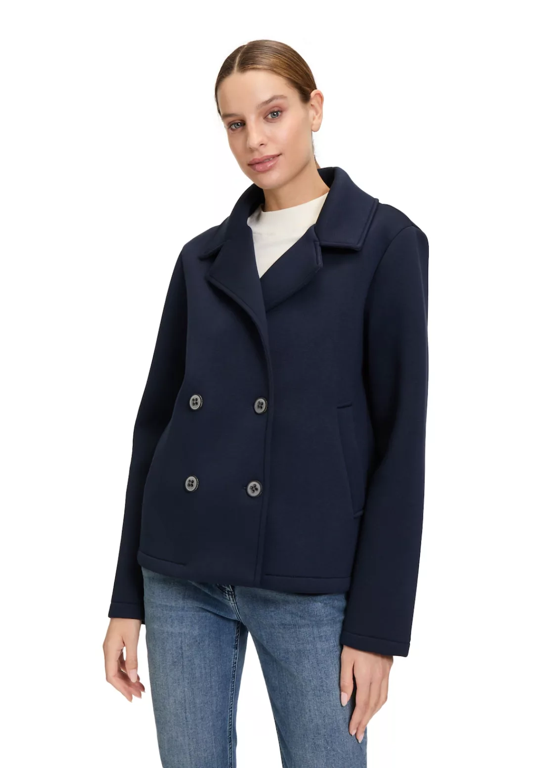 Amber & June Canvasjacke "Amber & June Blazer-Jacke mit Reverskragen" günstig online kaufen