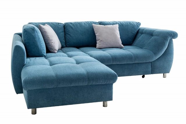 luma-home Ecksofa 17102, mit Bettkasten 250x190 cm, Ottomane links, Bettfun günstig online kaufen