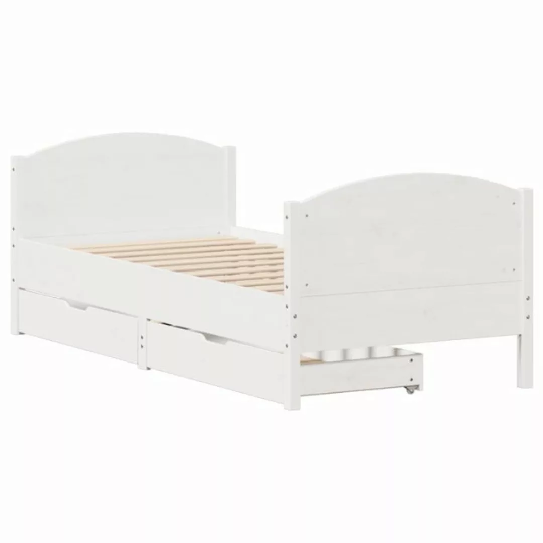 vidaXL Bett Massivholzbett ohne Matratze Weiß 90x190 cm Kiefernholz günstig online kaufen