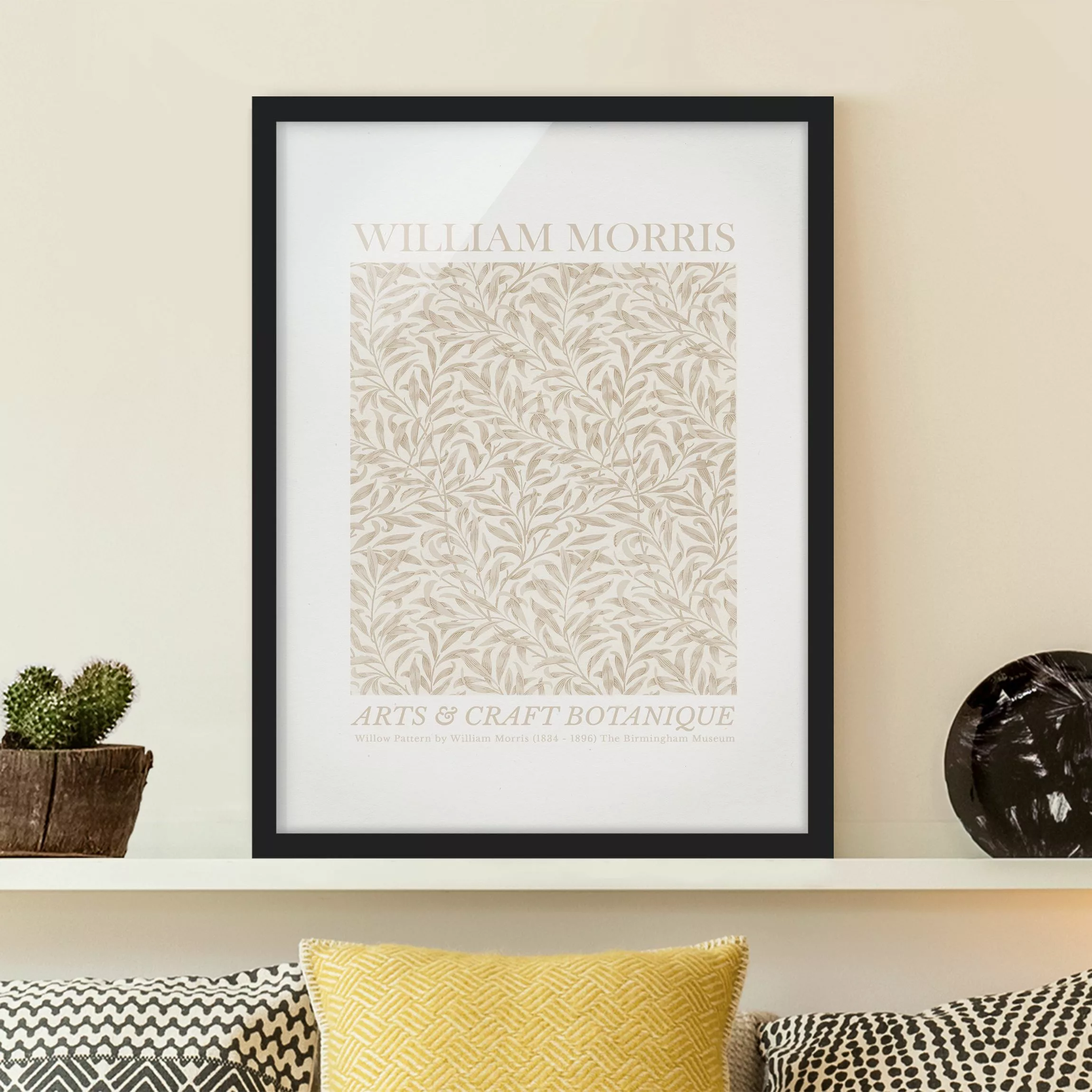 Bild mit Rahmen William Morris - Willow Pattern Beige günstig online kaufen