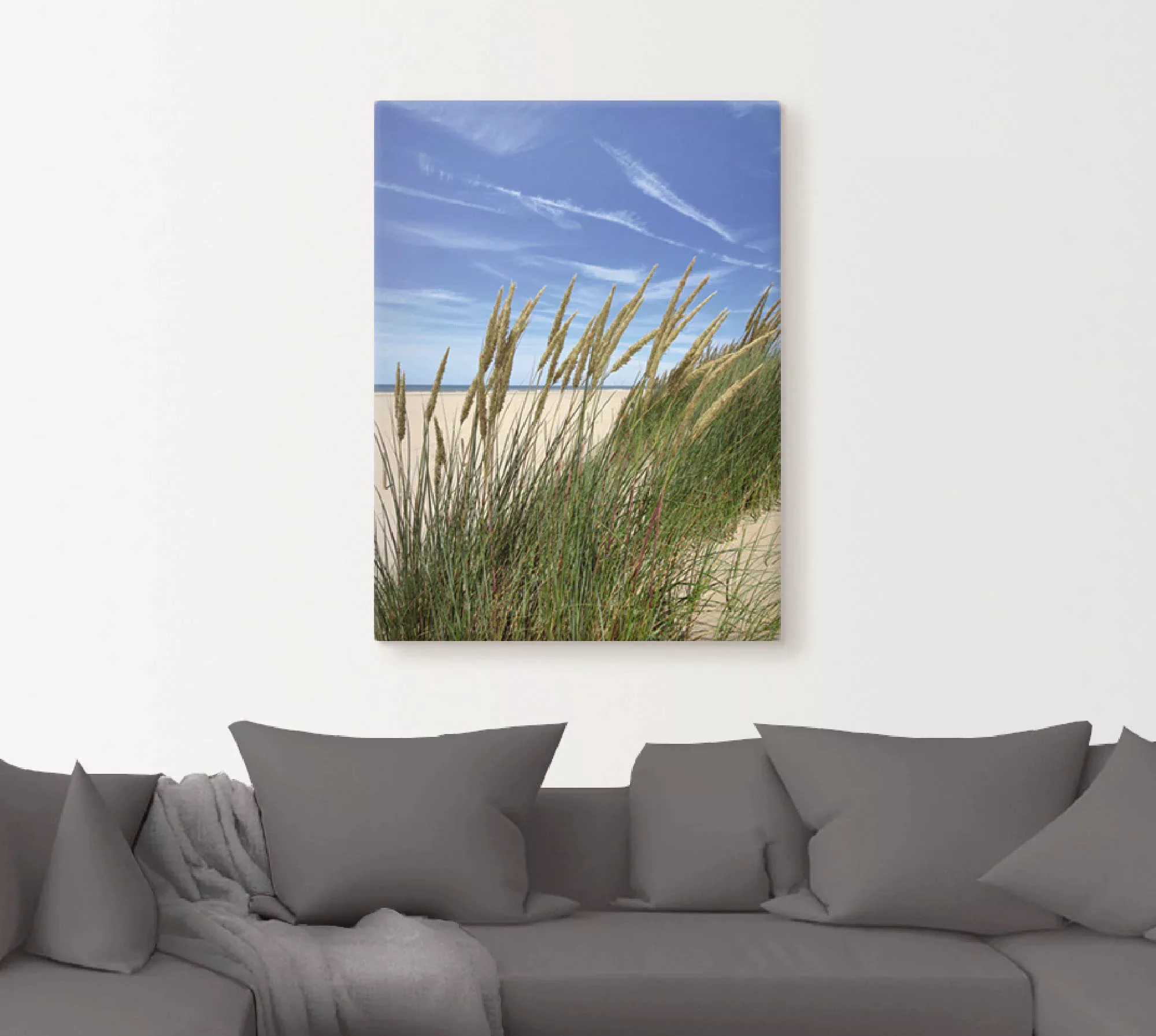 Artland Wandbild "Blühendes Strandgras", Strand, (1 St.), als Leinwandbild, günstig online kaufen