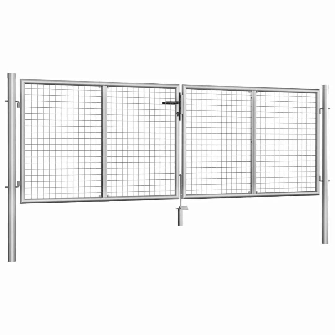 Gartentor Verzinkter Stahl 306 X 125 Cm Silbern günstig online kaufen