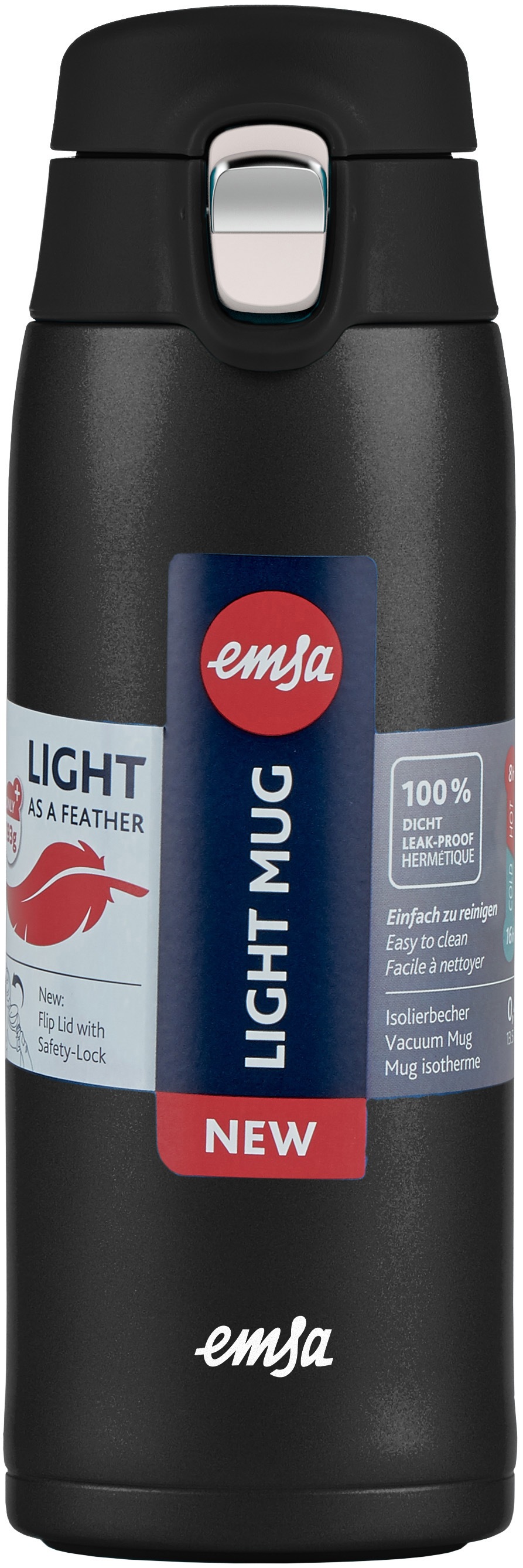 Emsa Thermobecher »Travel Mug Light«, 0,4L, leicht, Edelstahl, Klappverschl günstig online kaufen